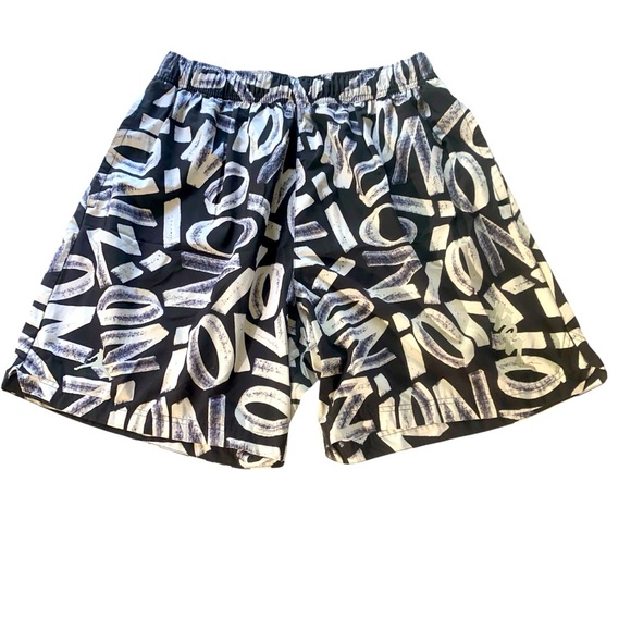 Jordan Zion Men’s Standard‎ Fit Shorts XXL Black White Graffiti Print - Picture 2 of 12